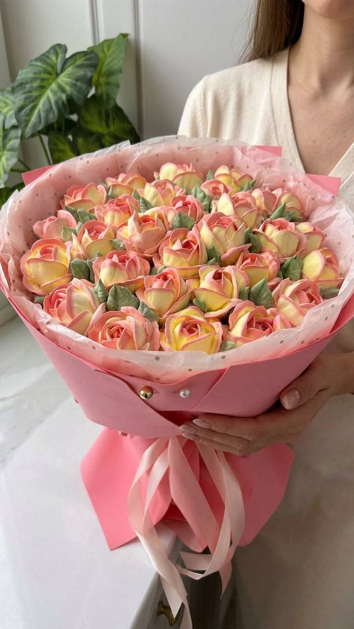 Зефирный букет «Персиковый рассвет»